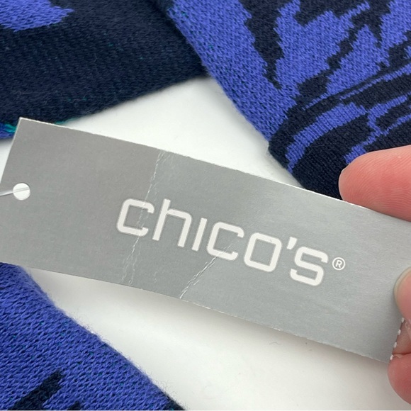 Chico’s 3 Womens US Size XL Tunic Sweater Floral Fanfare Green Blue Purple NEW - Picture 5 of 12